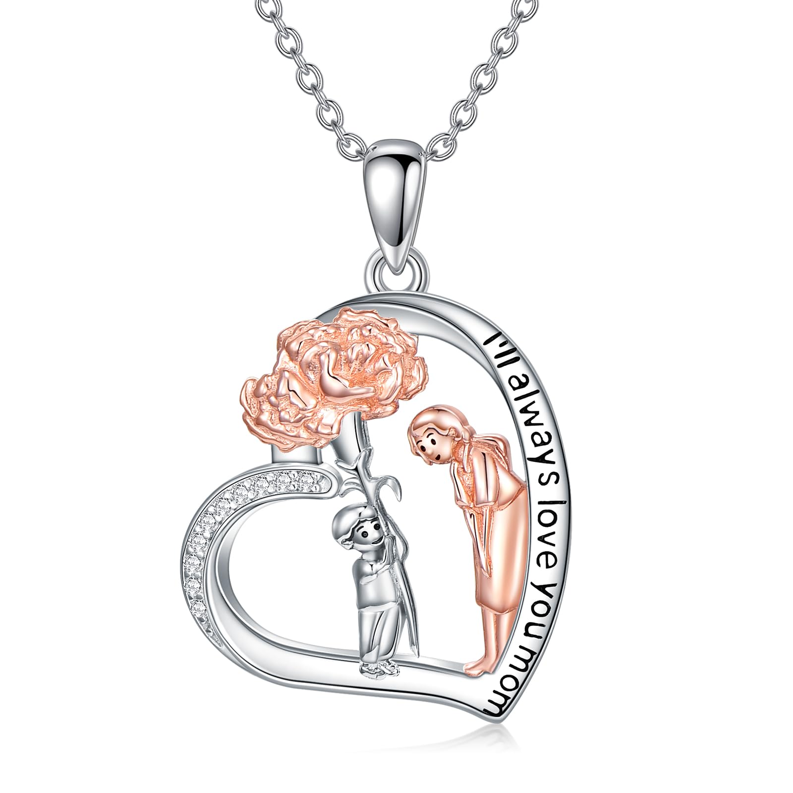 POPLYKE Elefant/Capybara/Otter Halskette für Frauen Sterling Silber Mom Halskette Muttertag Schmuck Geschenk für Frauen