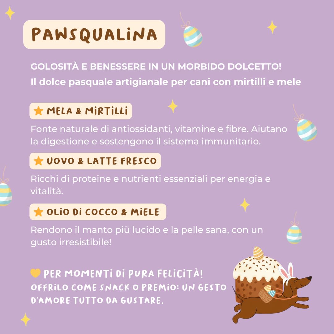 HYGGE PET FOOD Paw Squalina - Easter Cake for Dogs with Apple and Blueberries | Dove for Dogs Easter Edition | Natural and Tasty Snack | Easter Dog Gift Idea | No By-Products - 150g - 4