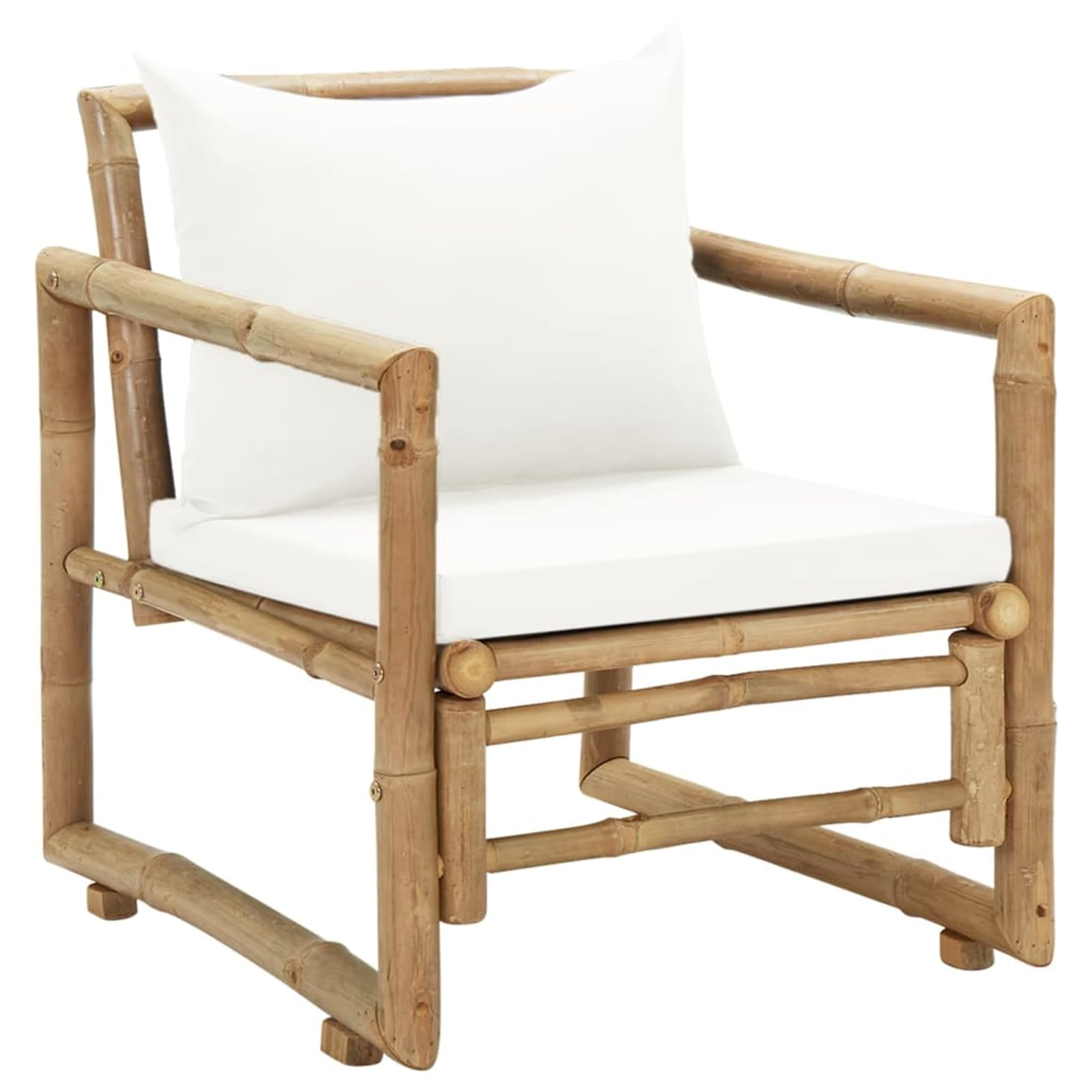 Chaises de jardin en bambou Homgoday confortables avec coussins pour repas dehors