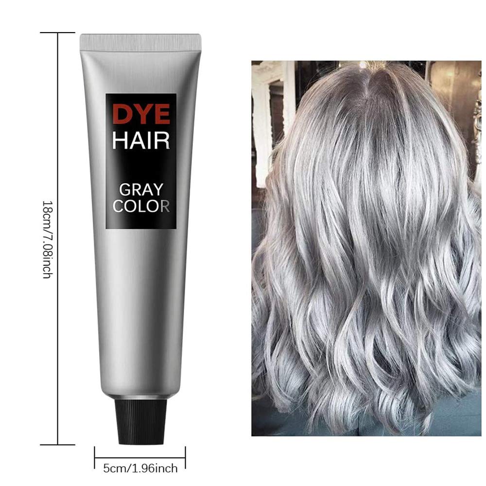 100ml Unisex Smokey Grey Permanent Hair Dye Gel Long lasting Hair Dye