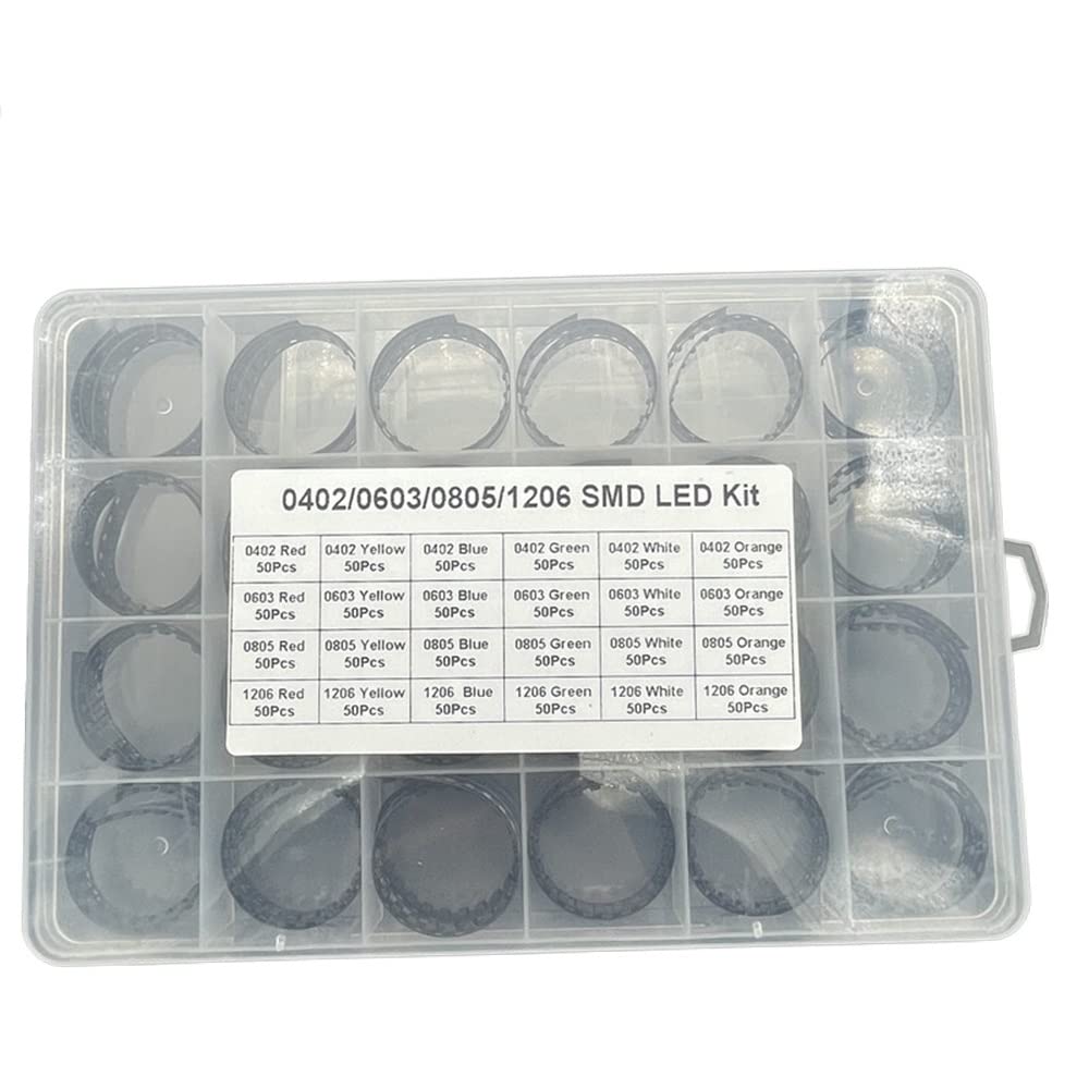 1200 Pz 0402 0603 0805 1206 LED SMD Rosso/Verde/Blu/Bianco/Giallo/Arancione Diodo Sei Colori Ogni 50 Pz