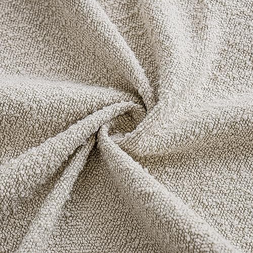 Image of Foindtower Pack of 2, 20 x 20 Inch, Decorative Textured Boucle Throw Pillow Covers Accent Solid Pillow Cases Cozy Soft Couch Cushion Case for Chair Sofa Bedroom Living Room Home Decor, Beige