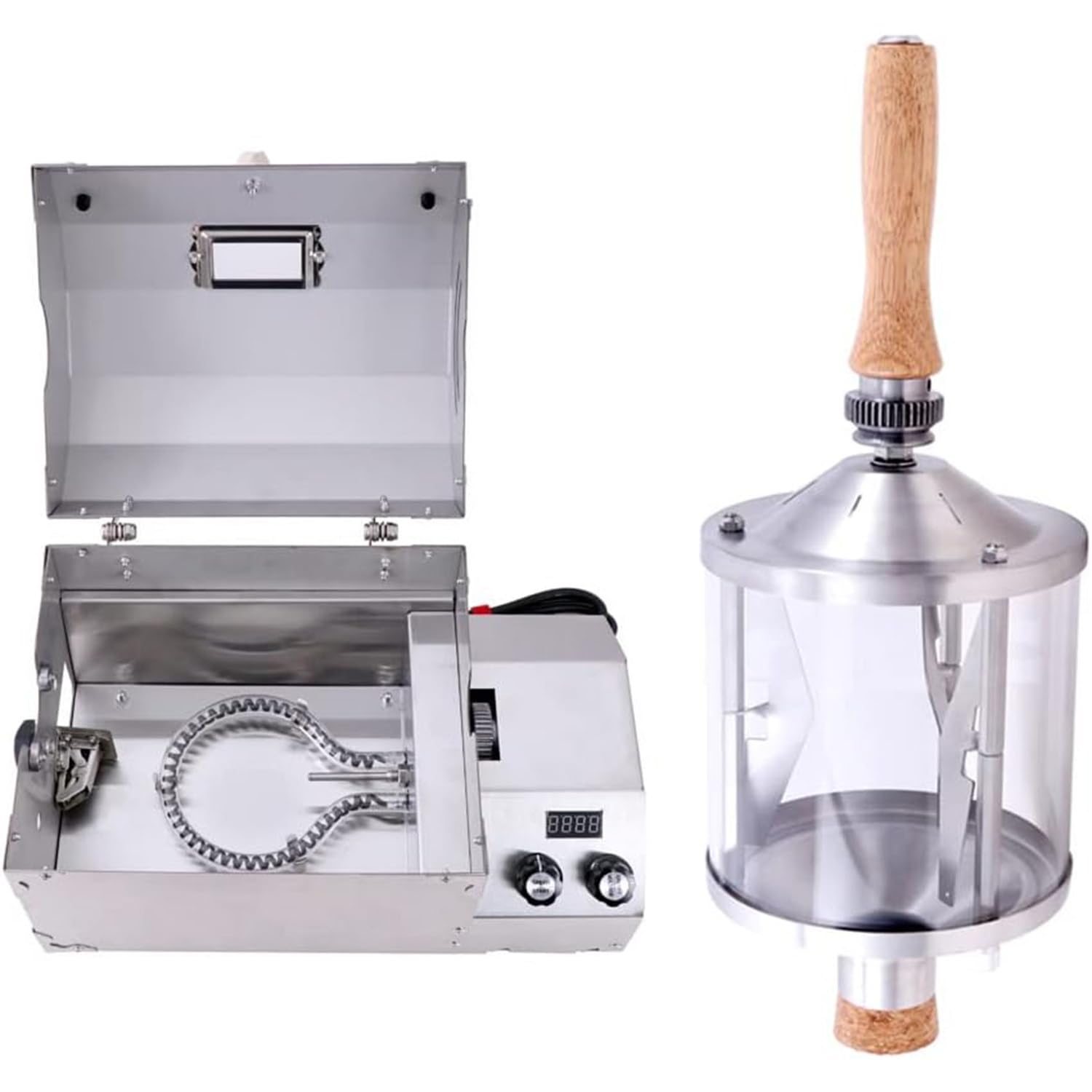Tostatrice per Chicchi Di Caffè a 300℃, Capacità 400g, Con Macchina Di Raffreddamento a 8000 Giri/Min, Temperatura E Velocità Regolabili, Cottura in 12 Minuti, Raffreddamento Rapido in 2 Minuti