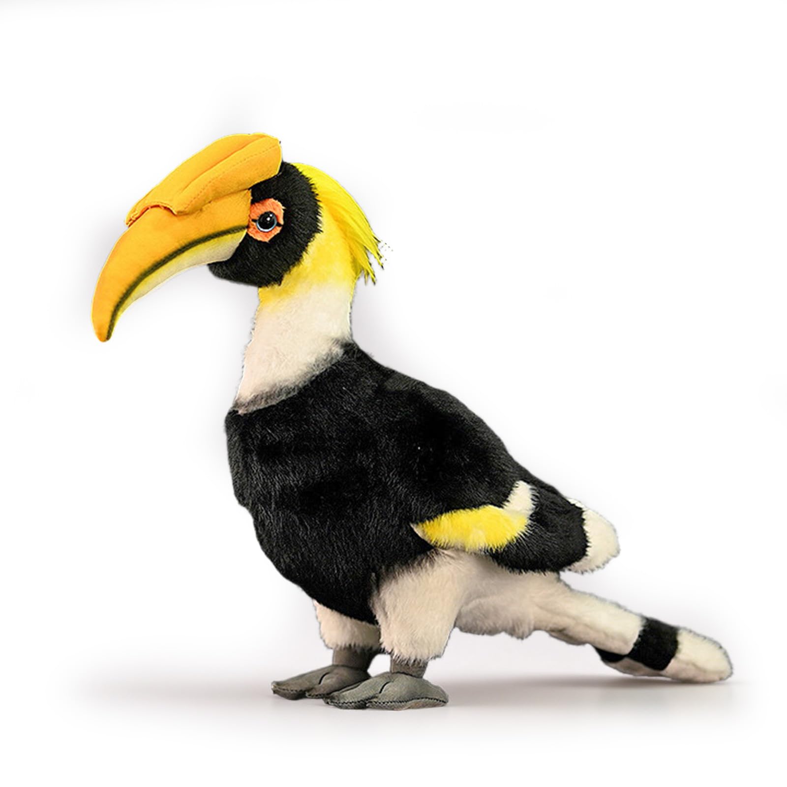 PuffPurrs Lifelike Great Hornbill Plush Toy, Cute Realistic Buceros Bicornis Teddy Stuffed Animal
