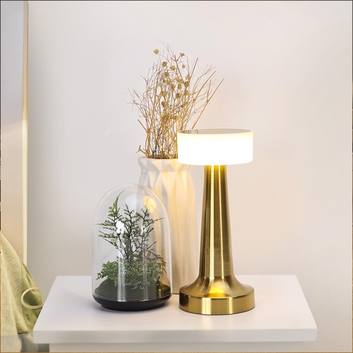 ECVV LED Bar Table Lamp Bar Coffee Restaurant Desktop Decor Night Light Rechargeable Touch Sensor Wireless Bedroom Reading Lamp | GOLD |