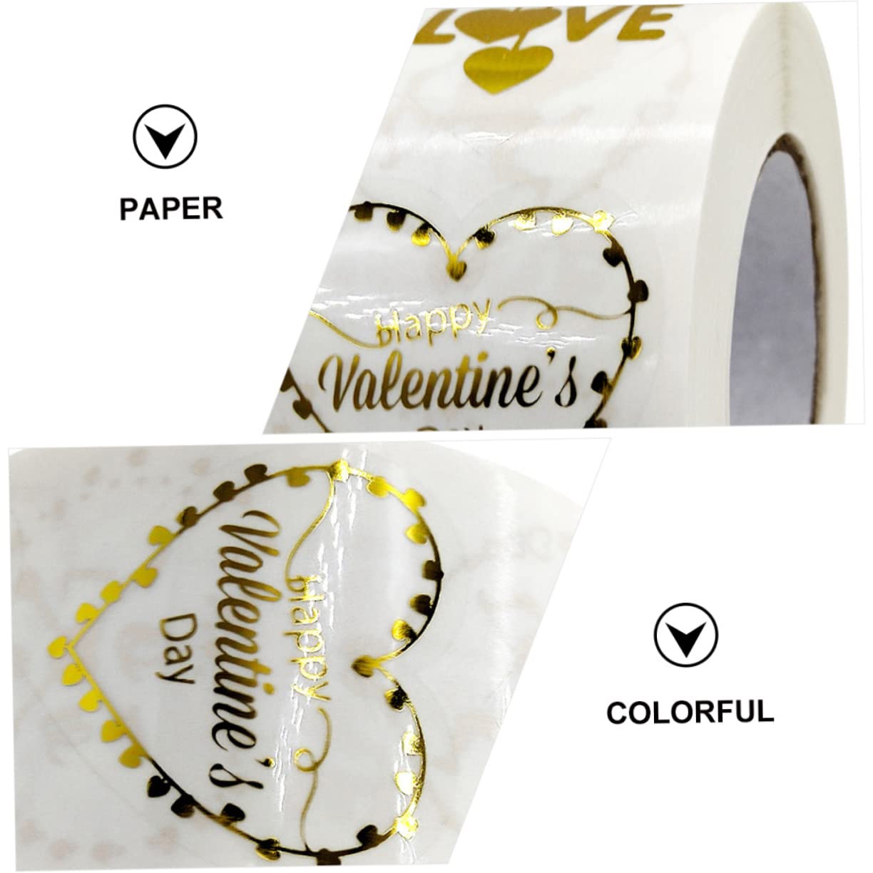 Abaodam 3rotoli Adesivi Trasparenti Cuore Per Stickers Autoadesivi Per Decorazioni e Regali Per Matrimonio e Biglietti Di Auguri