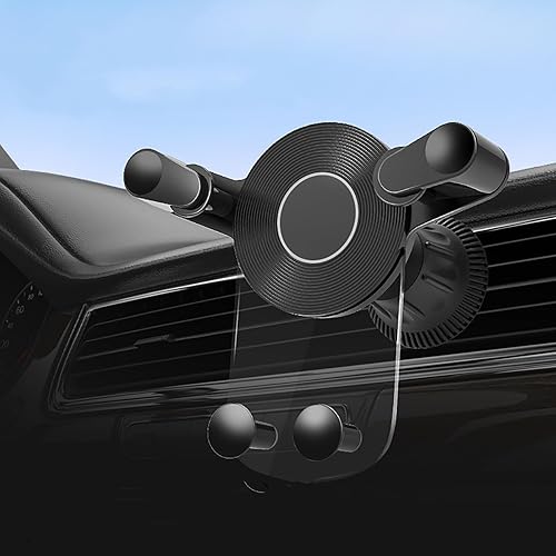 Miniatura 1 de Soporte de teléfono para ventilación de automóvil, nunca bloquea las rejillas de ventilación Soporte giratorio para teléfono con clip de ventilación