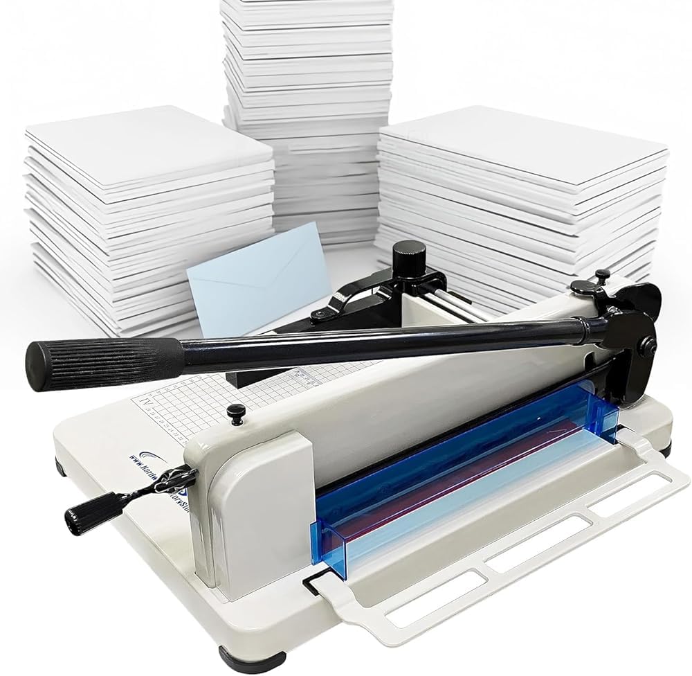 Taglierina per carta resistente, capacità 400 fogli, taglierino a ghigliottina da 30,5 cm con lama HSS per tagliare carta, foto, cartoncino e pelle