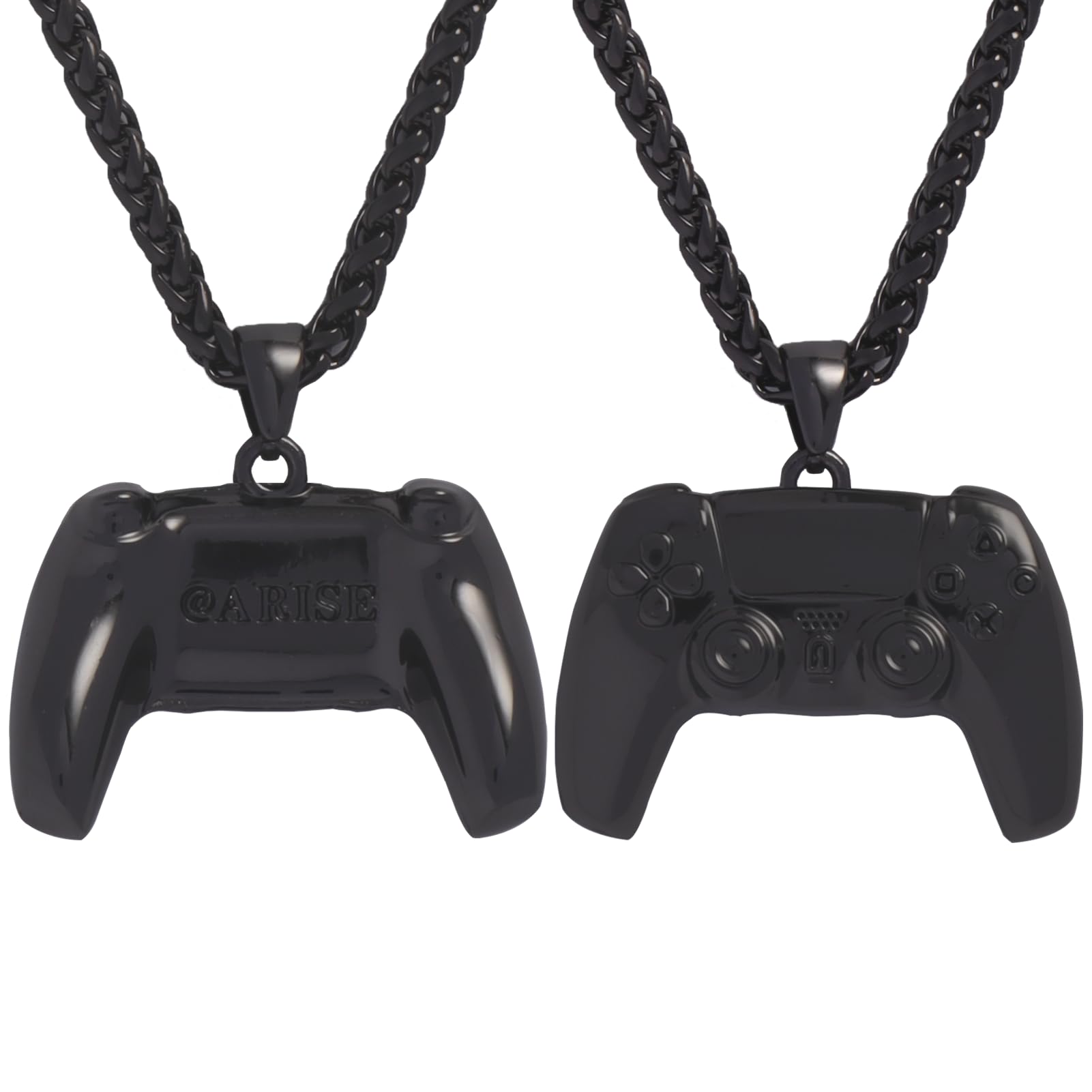 SocokiciSocokici Black Iced Out Game Controller Pendant, Cool Style Punk Hip Hop Chain Necklace for Boys, Girls, Men, Women, and Friends
