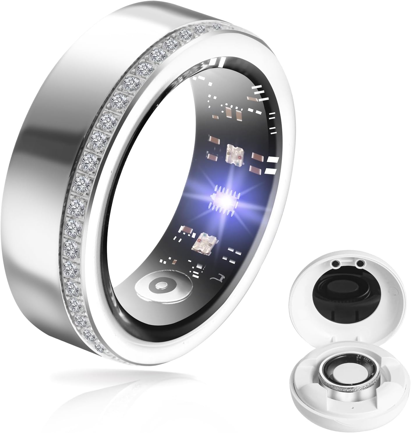 Amazon.com: Milavan Smart Health Ring for Women Men Fitness Tracker ...