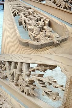 欄間 新品① Amazon.co.jp: 94267T 欄間 一対 特上両面彫 松竹梅文 井波彫刻 細密