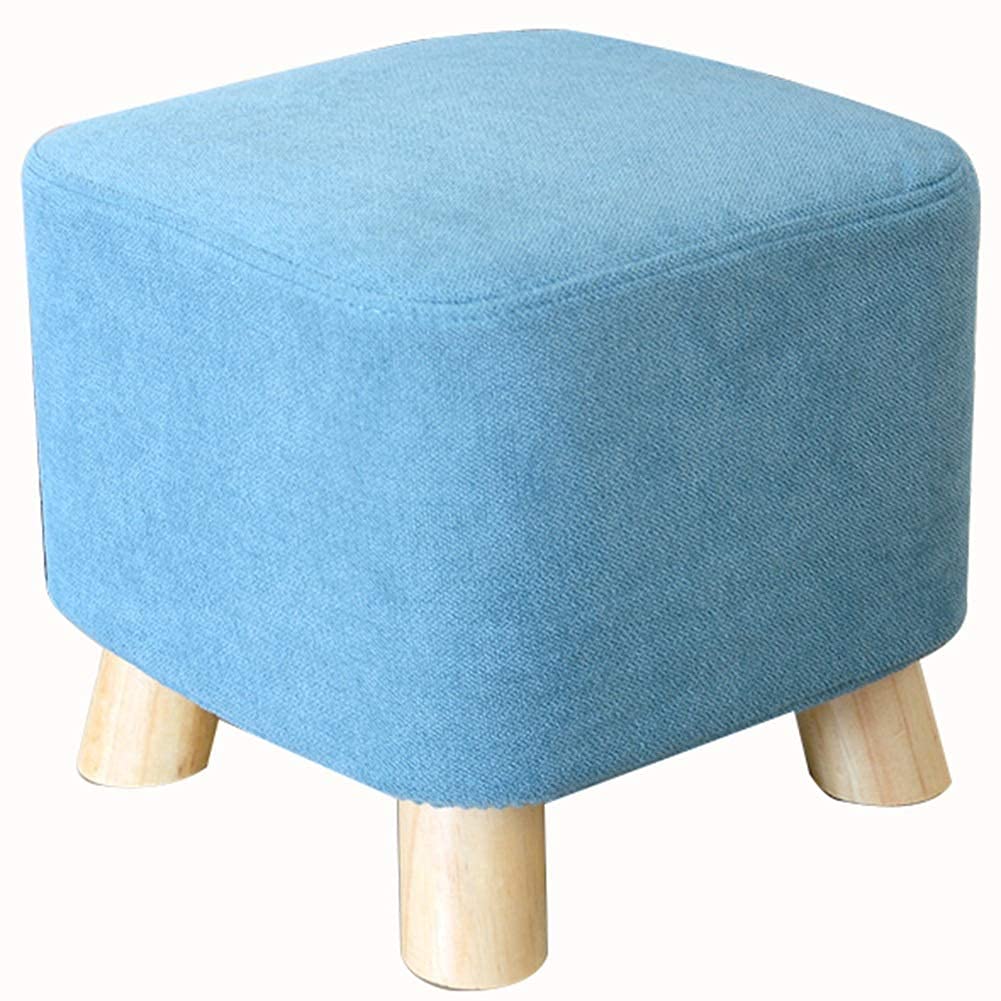Poufs et repose-pieds bleu rectangulaire meuble appoint bois massif