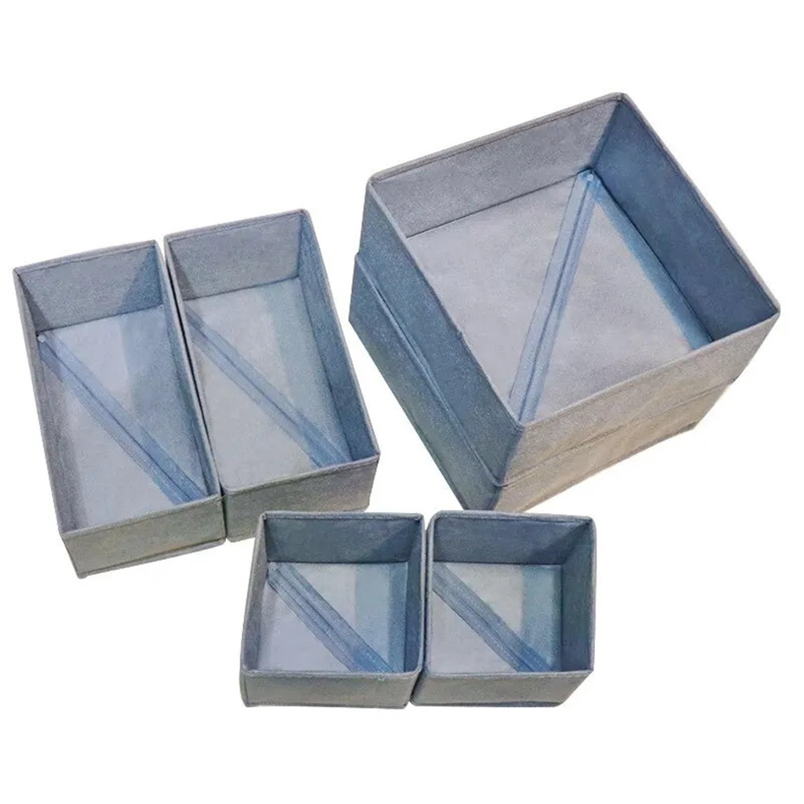 Pudełko do przechowywania bielizny, Składany sześcioczęściowy zestaw z włókniny, 6 sztuk/1(6pcs Dark Grey)