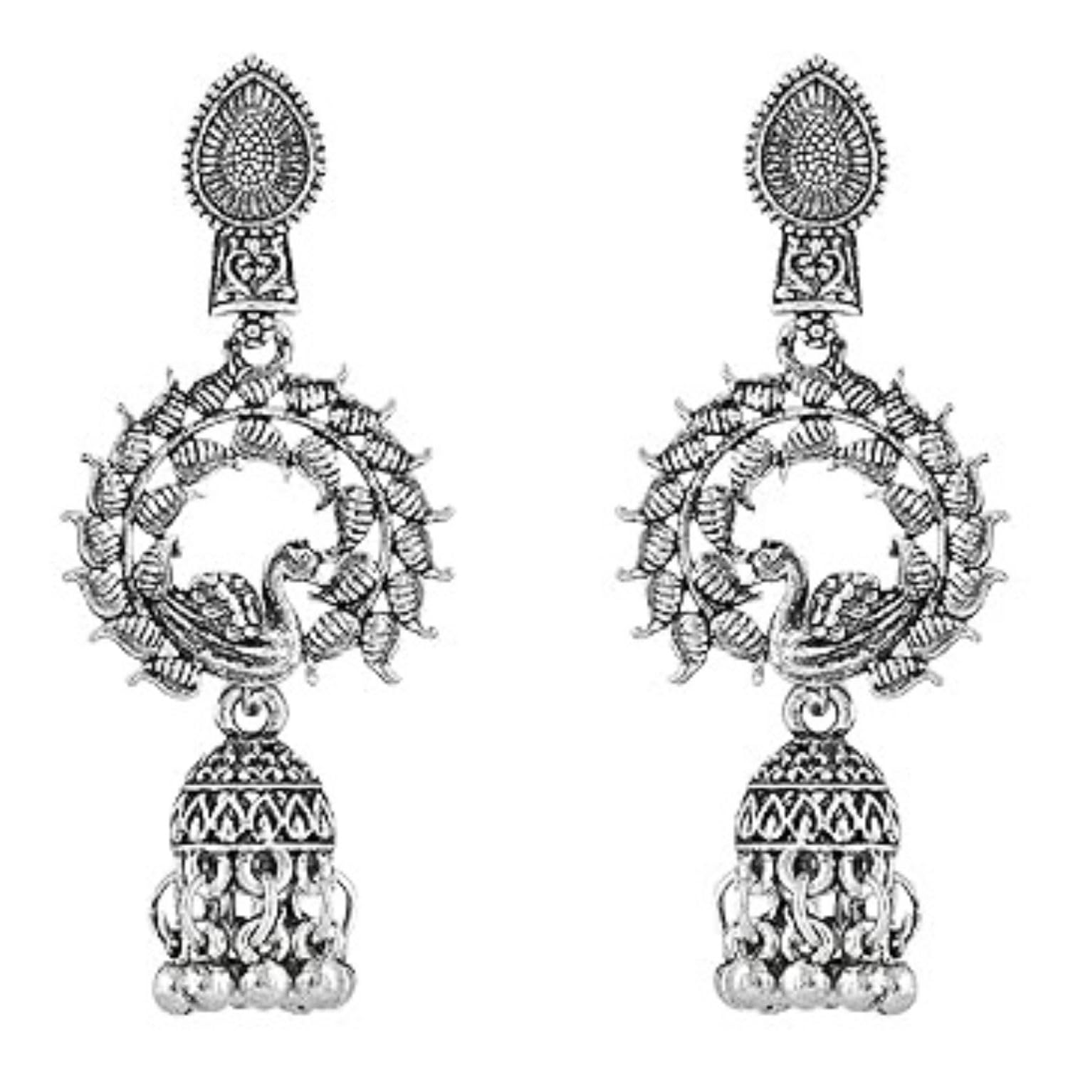 I Jewels Navratri Ethnic Silver Oxidised Afghani Style Trending Earrings For Women (Style-2) (B0CH9YX9PB) Amazon Price History, Amazon Price Tracker