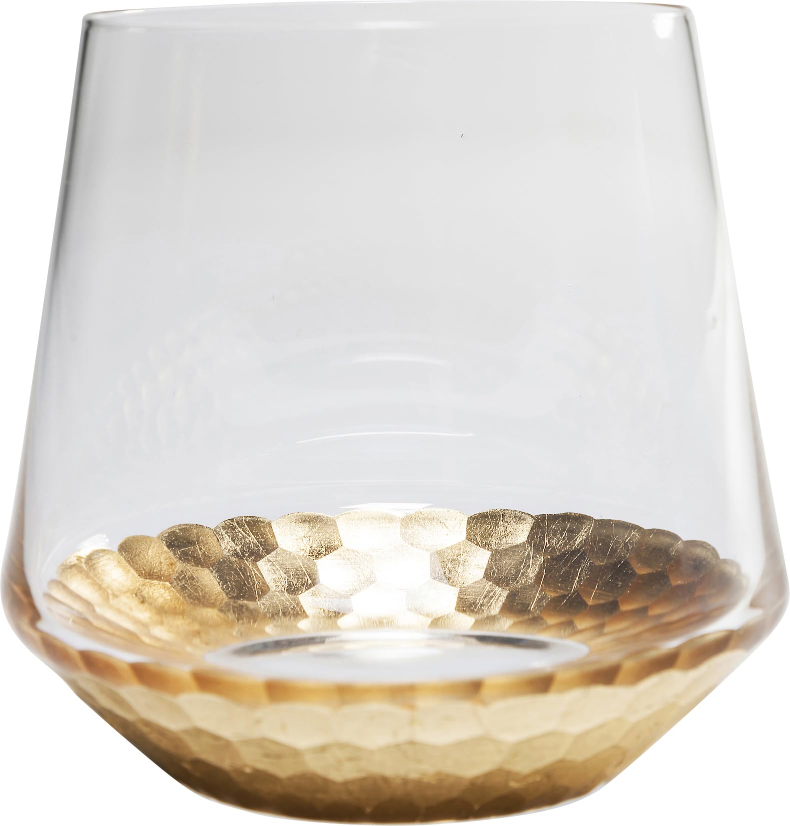 Kare Design Glas Gobi, Gläser-Set, 6-teilig, 400ml, Wasserglas mit goldenen Details, Luxuriöses Saftglas für festliche Tischdeko, Modernes Trinkglas