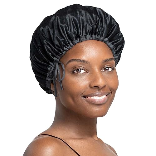 Stay On Satin Capó con cordón, Negro -