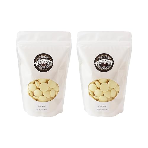 Vermont Nut Free Chocolates Melts (blanco) 16 onzas, 2 bolsas, sin nueces, sin huevos, Kosher