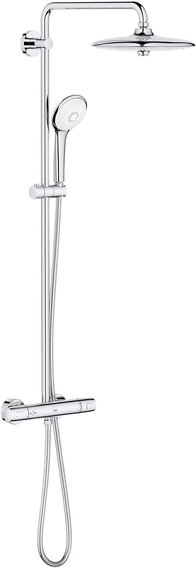 26128002 Euphoria 260 Cooltouch Thermostatic Shower System, 1.75 GPM, Starlight Chrome