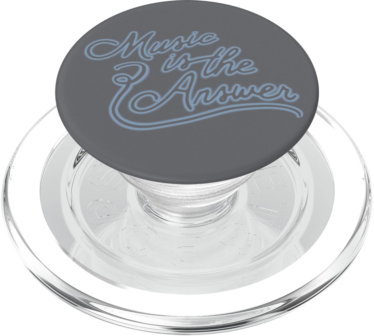 Music Is The Answer Neon Fancy Script PopSockets PopGrip for MagSafe