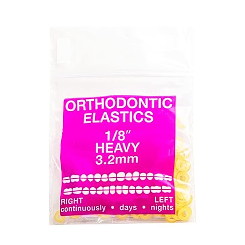 JMU Orthodontic Elastics 18 Heavy 6.5 oz 100 unidades de bandas elásticas intraorales de látex dentales bandas de goma hechas en Estados Unidos