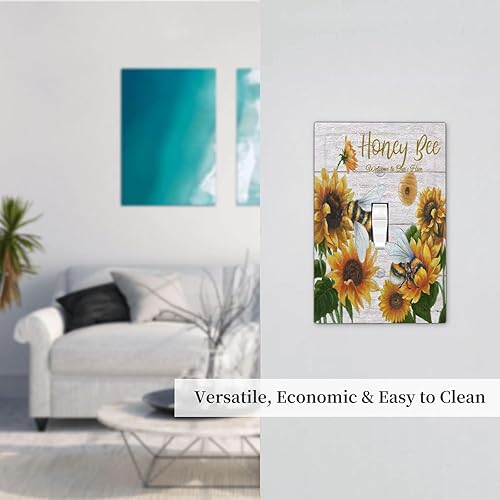 Miniatura 298 de Vista de ventana, isla tropical, playa, palmeras, cielo soleado, cubierta de interruptor de luz de palanca individual, placa decorativa de pared