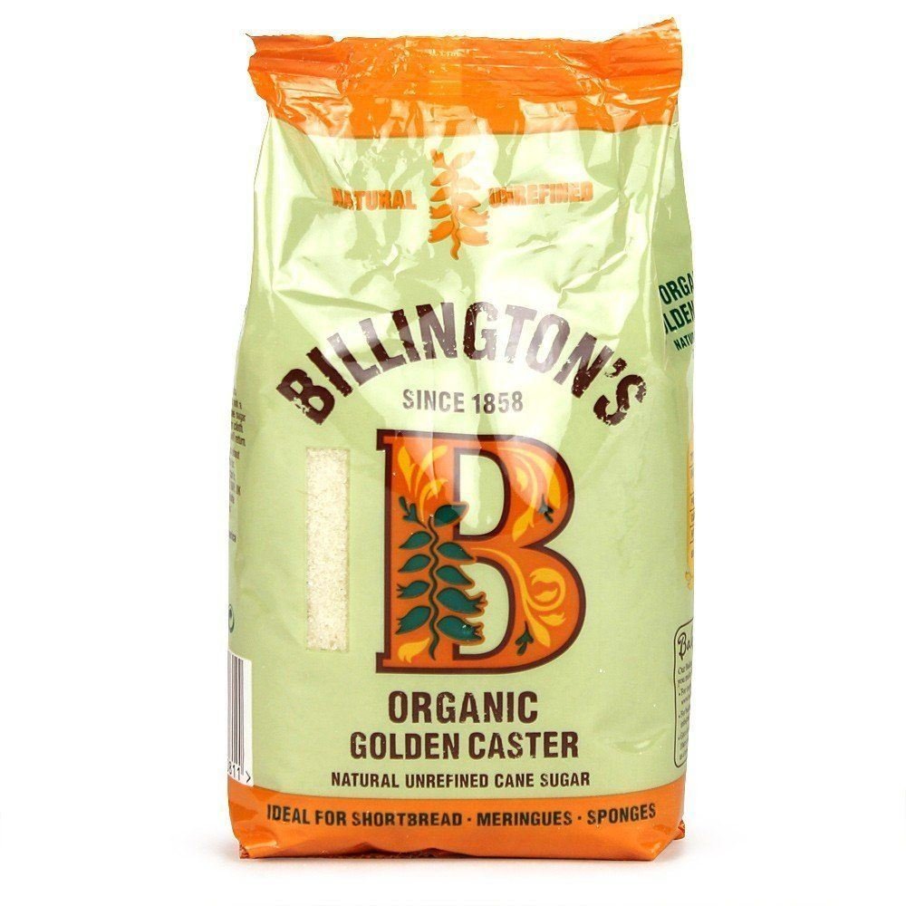 Billingtons Organic Golden Caster Sugar 500g (Pack of 2)