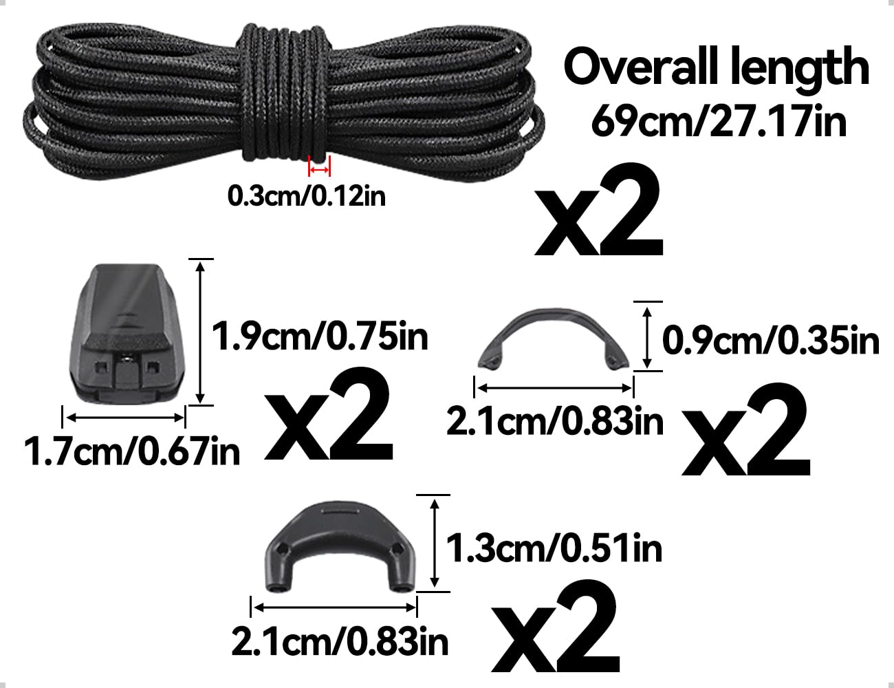 Zestaw sznurowadeł bez wiązania, szybkie zapięcie, cienkie paski na buty, kompatybilne z Salomon Shoelaces Laces, dla kobiet, mężczyzn, dzieci (czarne)