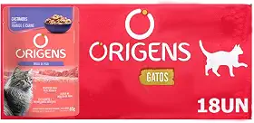 Ração Úmida Origens Sachê Gatos Castrados Frango e Carne 85g 18 Unidades