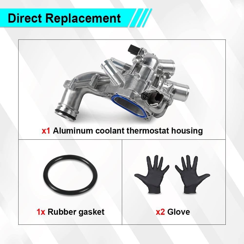 Upgraded Aluminium Engine Coolant Thermostat Housing Compatible with Mini Cooper 2007-2013, Cooper Countryman 2011-2013 - DOHC 4Cyl 1.6L, Replacement for 11537534521, 11538699290, 902-812