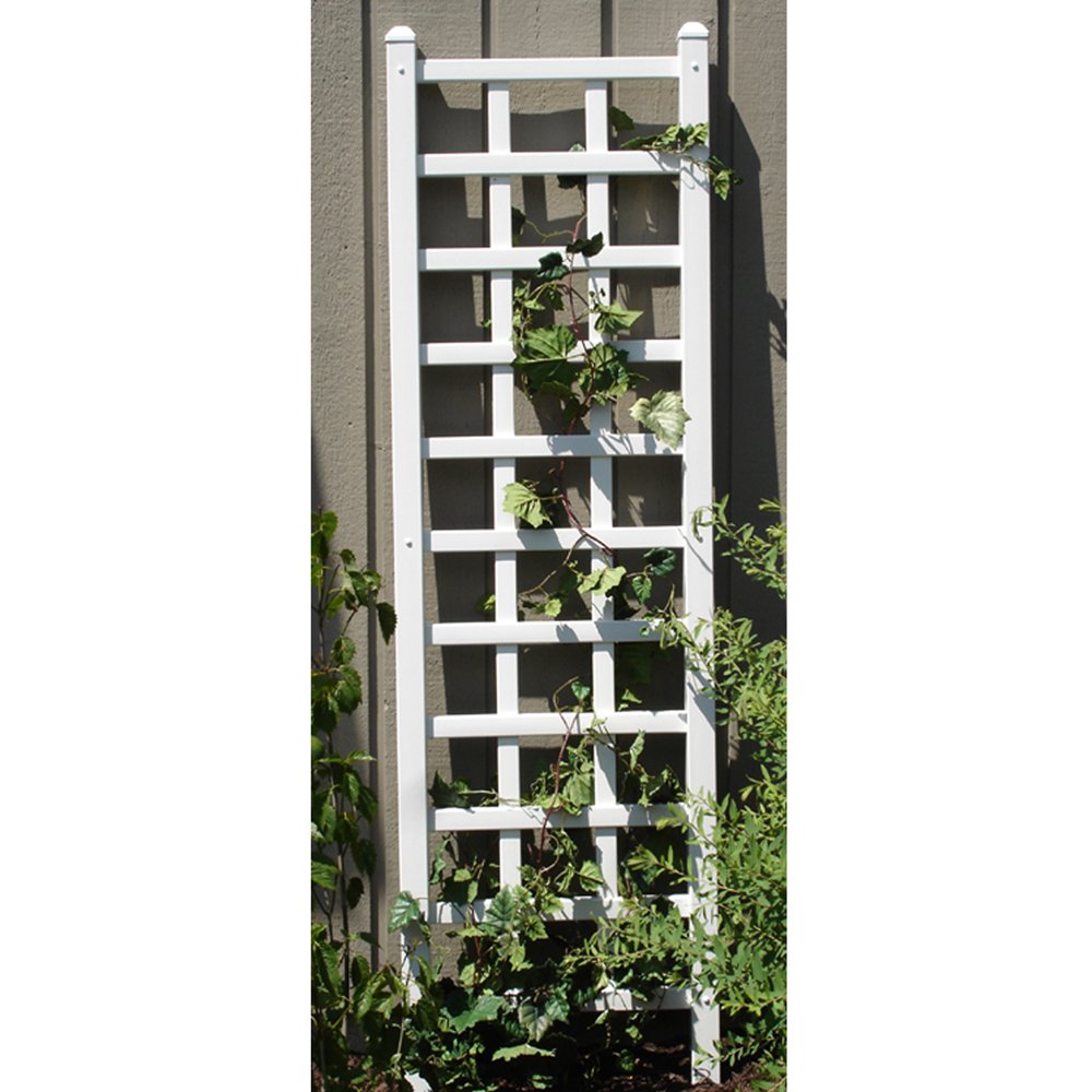 Dura-Trel Providence 22 x 75 Inch PVC Vinyl Outdoor Garden Patio Trellis, with Ground Anchors, White