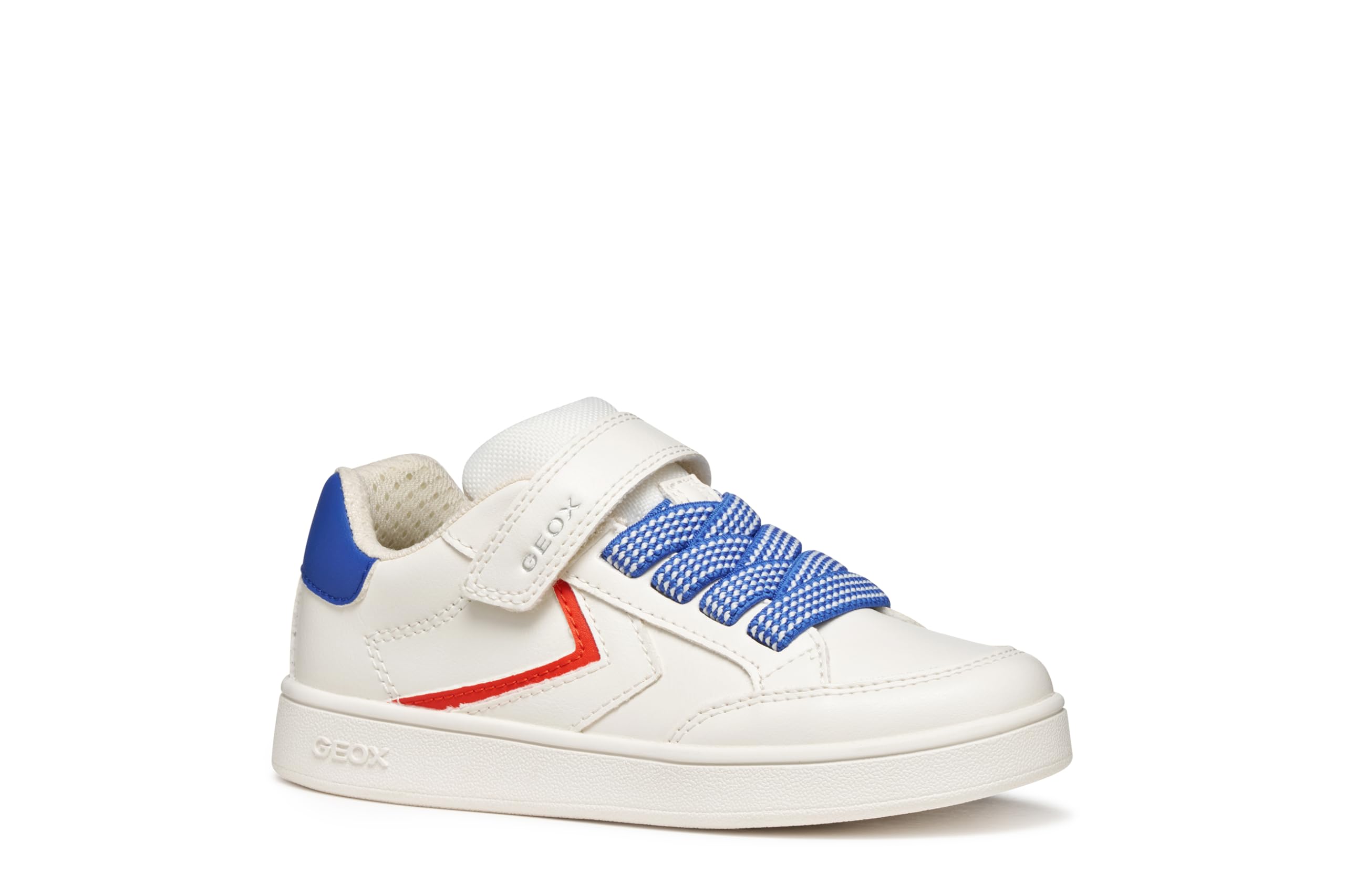Geox J ECLYPER BOY Sneaker, White/Lt Red, 9 UK Child