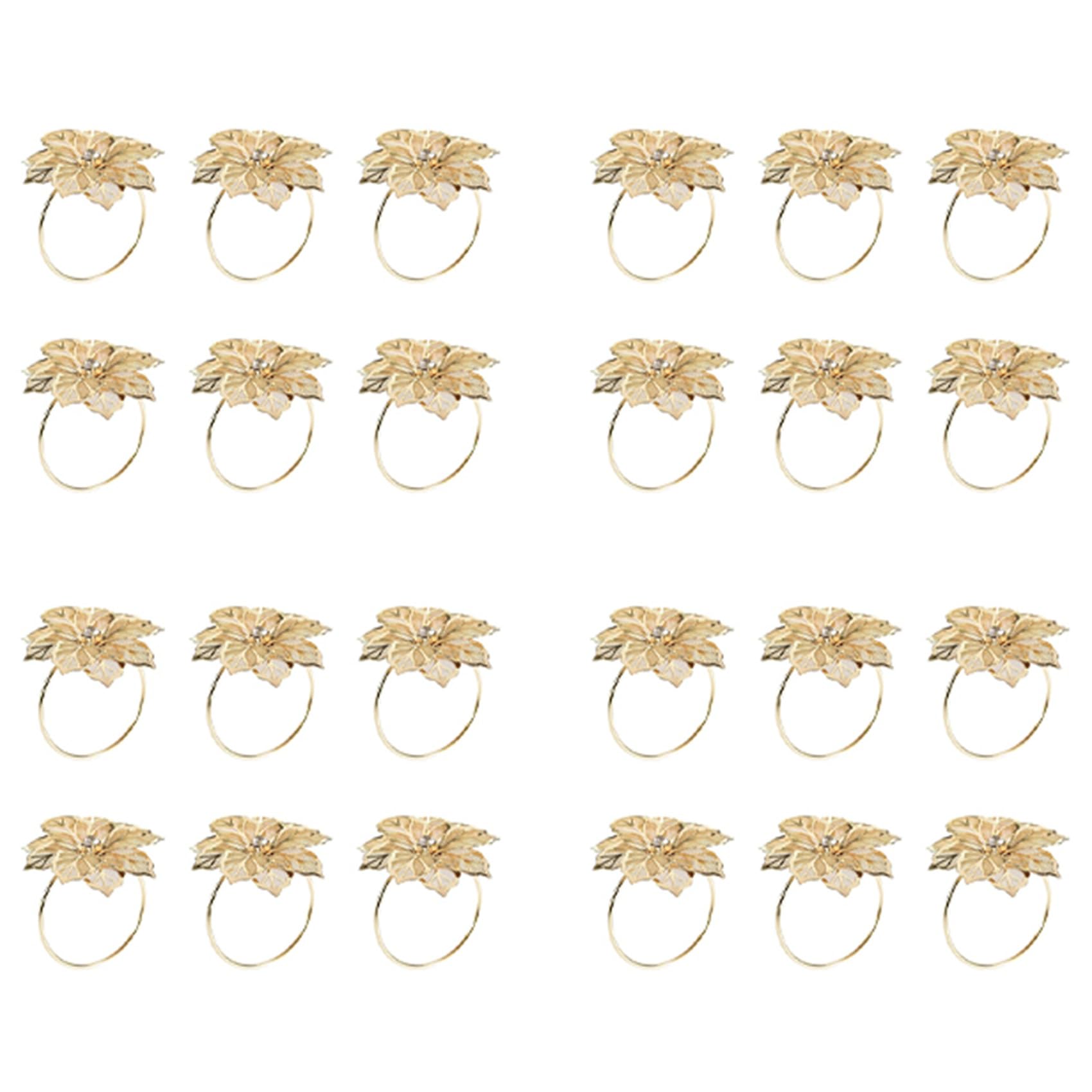 Hndhbfgrt 24Pack Napkin Rings, Gold Napkin Rings Buckles for Table Decorations, Wedding, Dinner,Party, DIY Decoration,Gold