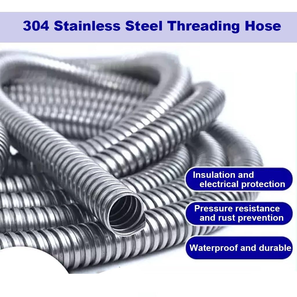 Tubo Corrugado De Acero Inoxidable 304 De 3 Metros (4/6/8/10/13/16/20 Mm), 1 Unidad(20x24mm)