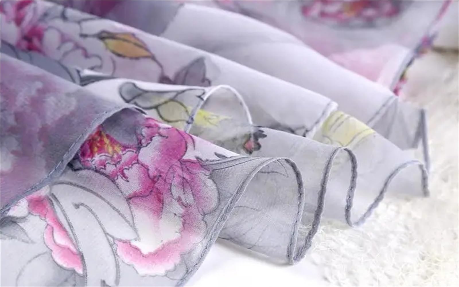 Bufanda de primavera de gasa para mujer, bufanda de playa y chal, bufanda de primavera cómoda para las estaciones
