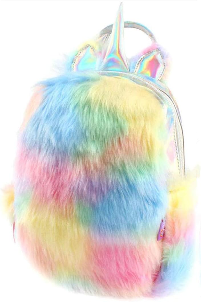 ShyneerPlush Mini Unicorn Backpack,Cute Plush Unicorn Backpack for Girls School Bag Travel Bag (Yellow)