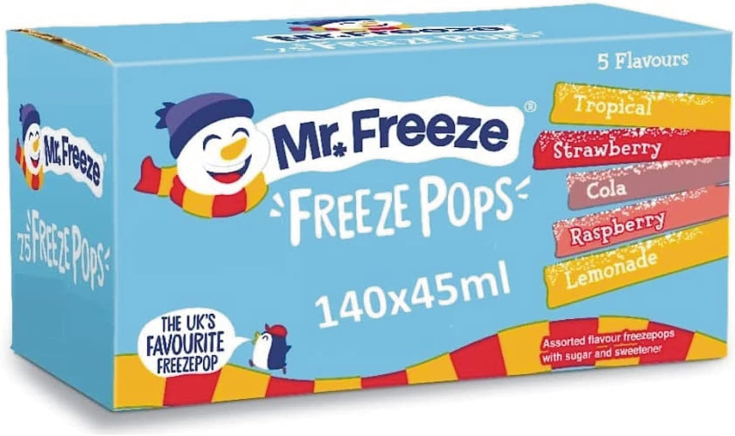 Ellies Jellies Mr Freeze Ice Pops Assorted Flavours 25 x 45m