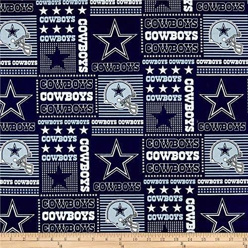 Fabric Traditions NFL Cotton Broadcloth Dallas Cowboys Patchwork Blue/White Fabric By The Yard