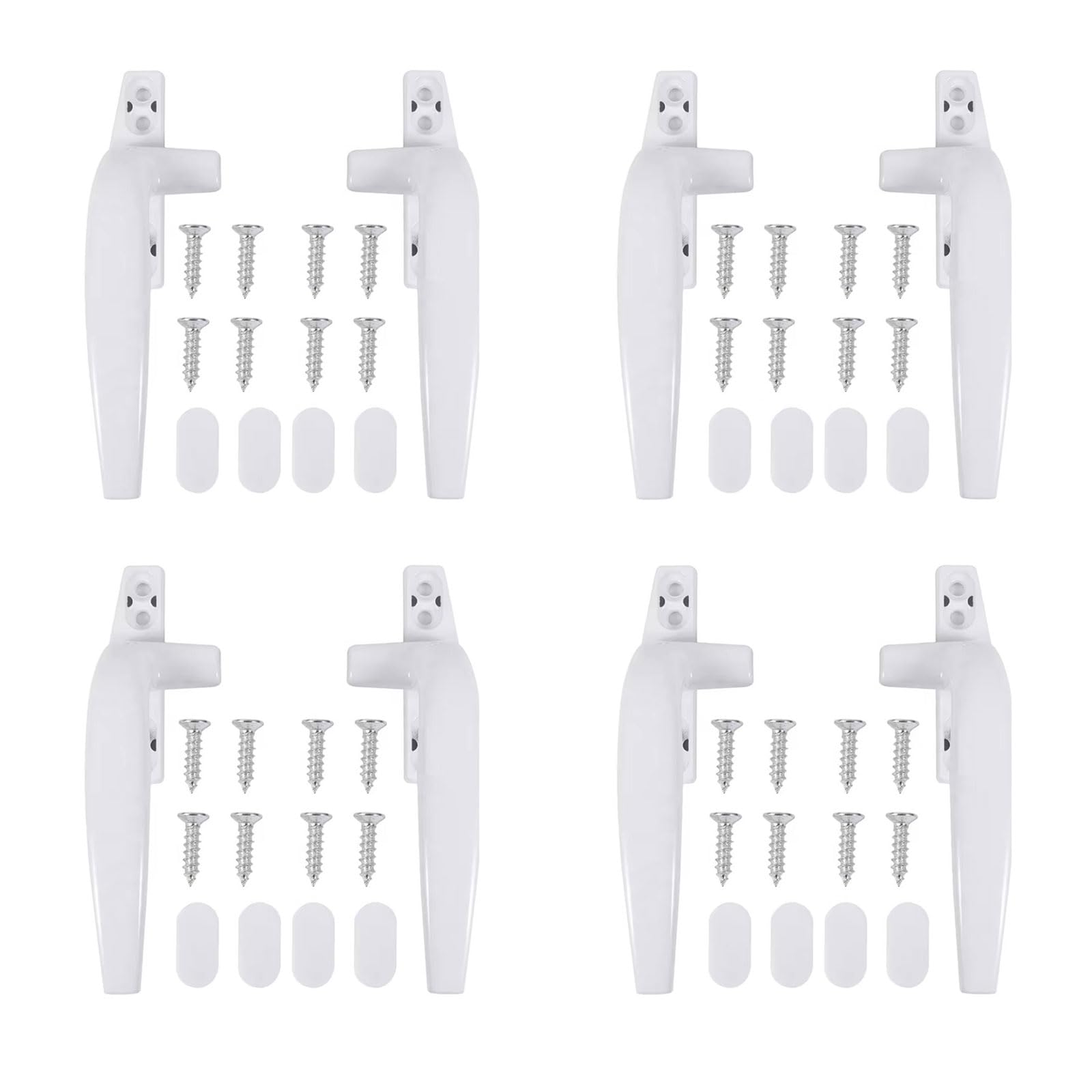 XIONGXIAOZHI 8Pcs Lock Window Handle Installation Kit: 4 Left/Right Hand Aluminum Alloy Window Handle