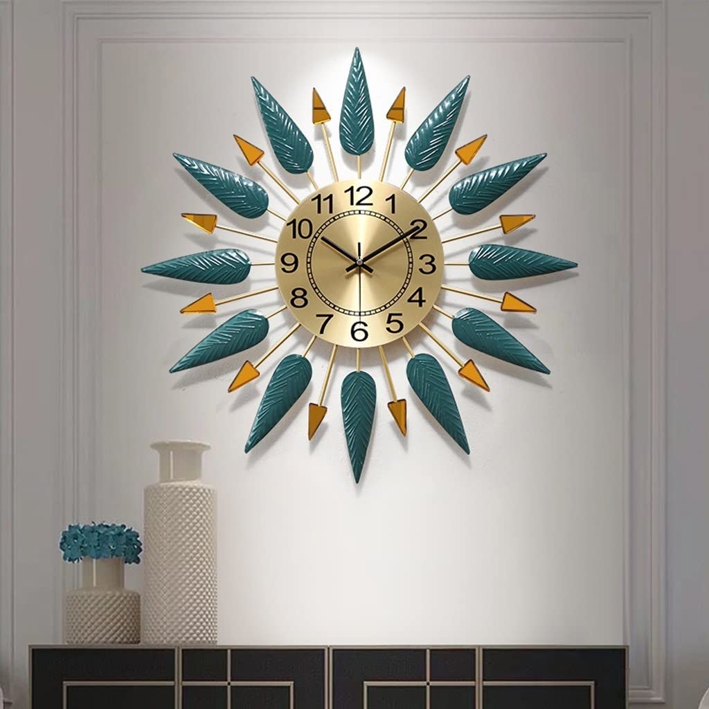 Zegar ścienny Chiński Kreatywny Metalowy Zegary Ścienne Ręcznie Malowane Kute Mute Clock Office Classroom Brak tykanie zegarów