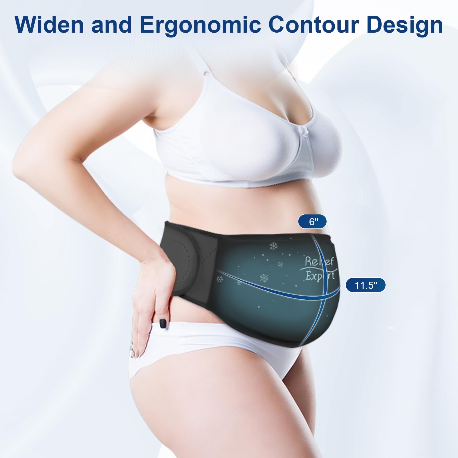Relief Expert Paquete de hielo para sección C para postoperatorio, faja abdominal imprescindible para recuperación de sección C, paquetes de hielo de gel para aliviar el dolor de la sección C después