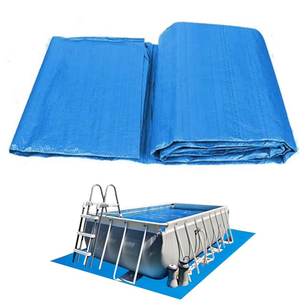 KBIBCK Pool Ground Cloth, 200 * 300CM Foldable Swimming Pool Floor Protector, Waterproof Rectangular Swimming Pool Mat for Frame Pools and Above Ground Swimming Pools