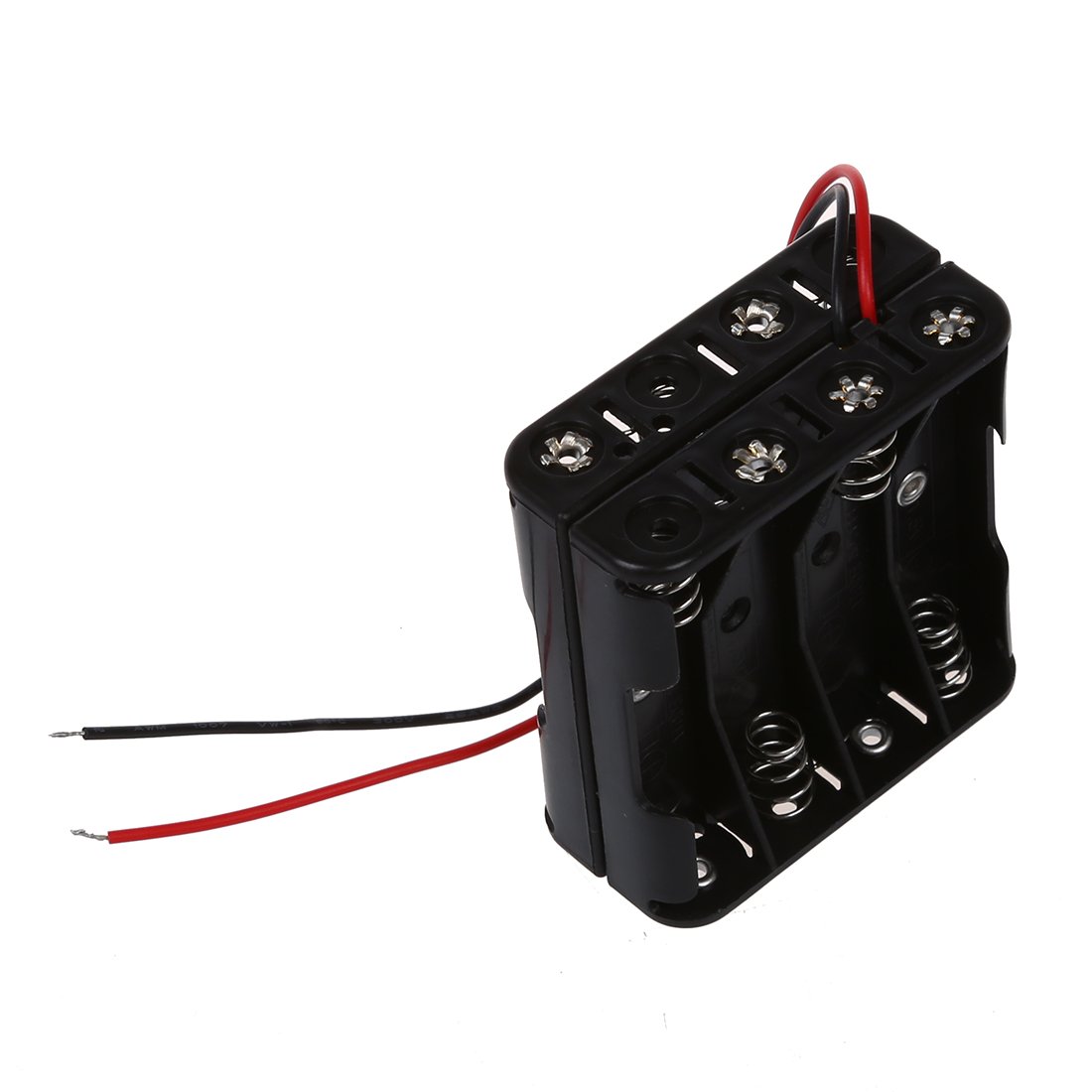 8-AAA Battery Spring Clip Holder Case Plastic Box Tow Layer Stacked Wires 12V DC