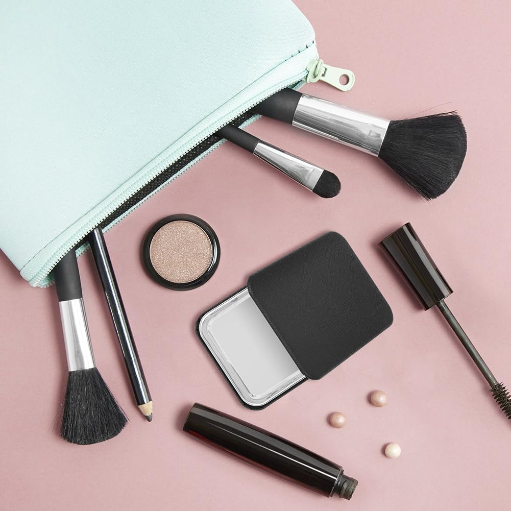 OSDUE Specchio da Viaggio Portatile con Ingrandimento, Specchio da Viaggio a due Lati Trucco, per il trucco Specchio per il trucco professionale bifacciale (Grande pelle rettangolare)