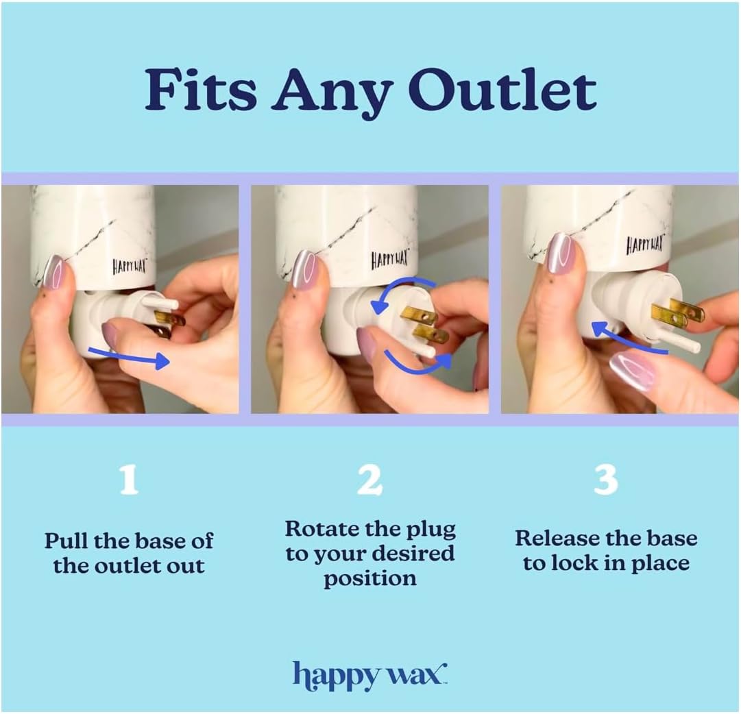 Happy Wax Bone Outlet Timer Warmer for Scented Wax - Compact Ceramic Wall Plug in Wax Melt Warmer w/Timer - Wax Melter for Home Fragrance - Small Wax Warmer w/Removable Silicone Dish