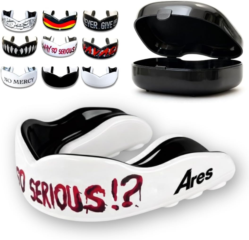 Ares Fightwear® ProLine Mundschutz Boxen inkl. Aufbewahrungsbox für Kampfsport, MMA & Athleten I Maximaler Zahnschutz dank idealer Passform in TOP Qualität I Profi Mouthguard für Herren & Damen