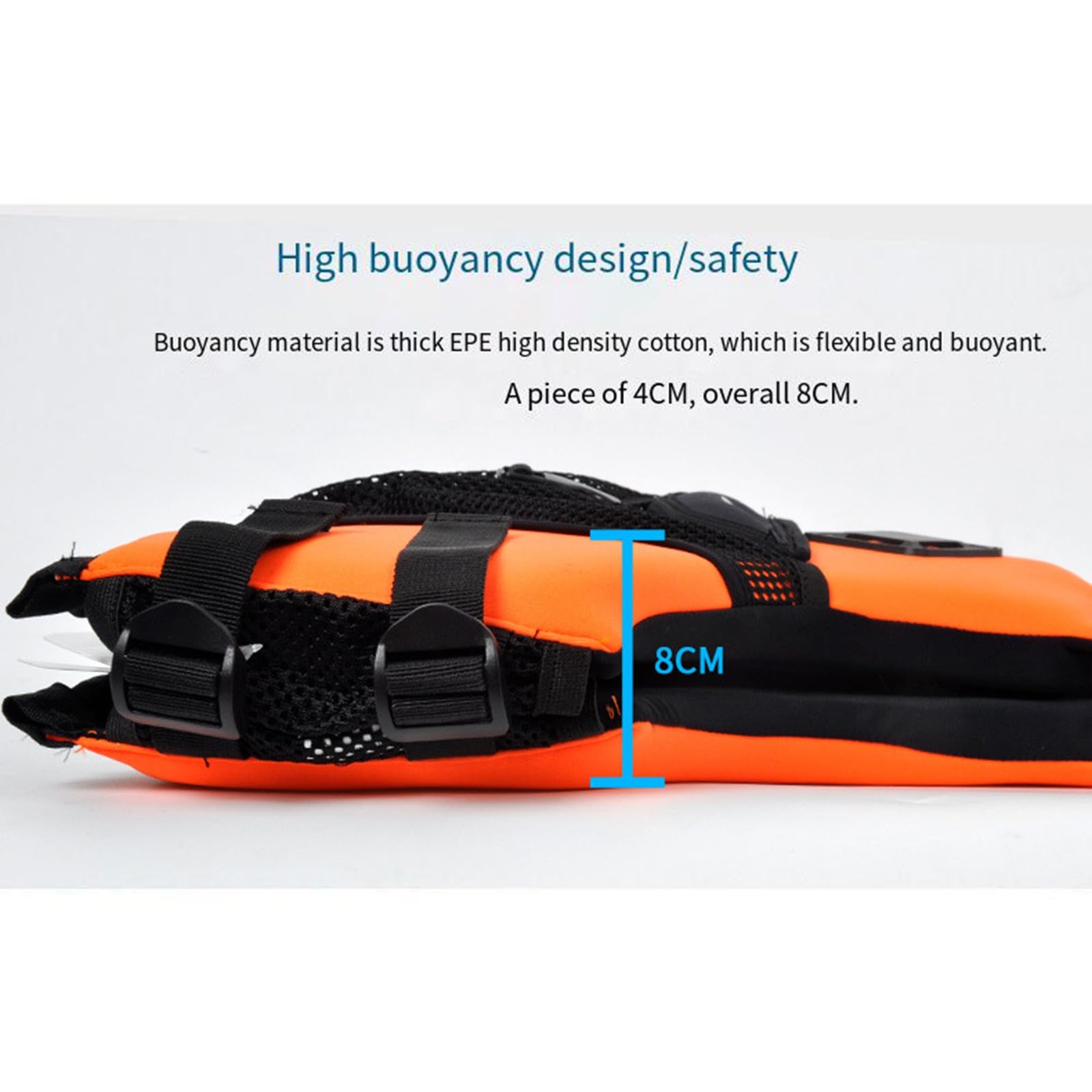 Chaleco salvavidas para mujer con flotabilidad para kayak vela pesca rayas reflectantes cremallera tirantes ajustables bolsillos grandes chaqueta de agua para todo el año en talla grande (naranja, XL)