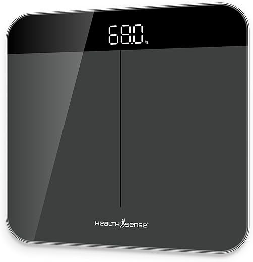 HealthSense Weight Machine for Body Weight, Digital Weighing Scale with Step-On Technology, Error Indicator, 1 Year Warranty & Batteries Included – Dura-Glass PS 120