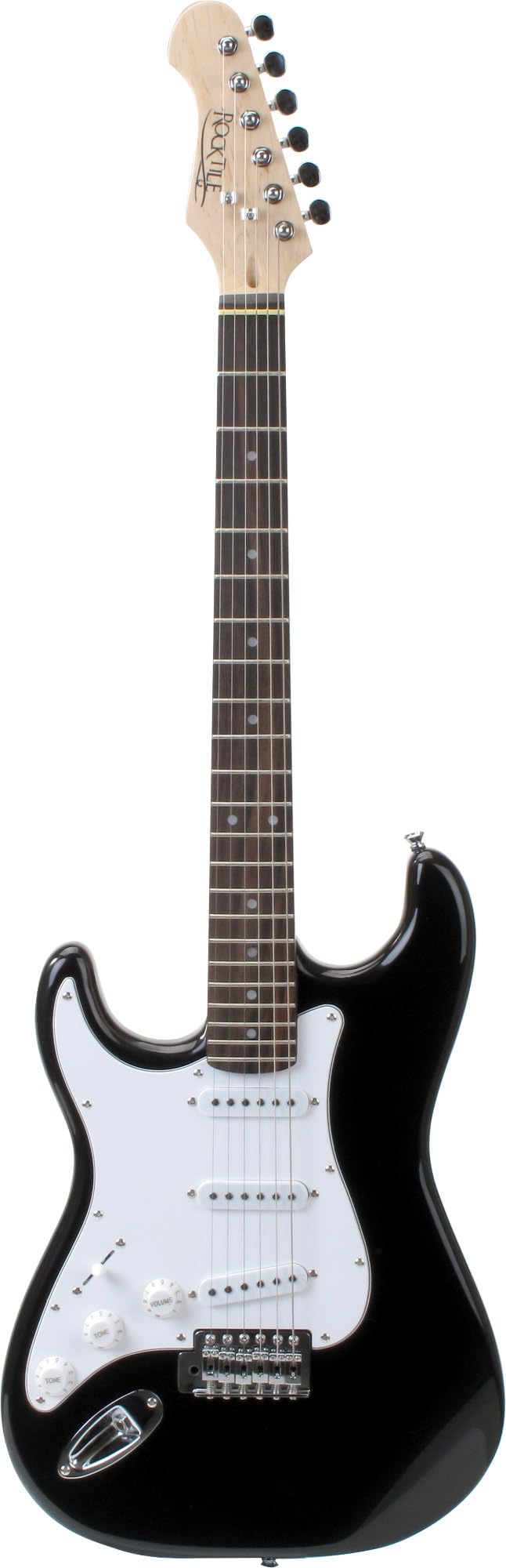 Rocktile Pro ST3 BK RW L E-Gitarre Linkshänder Set – E-Gitarren-Komplettset für Anfänger – inkl. Gigbag mit 3 Außentaschen und Rucksackgurten – Linkshänder E-Gitarre - Schwarz