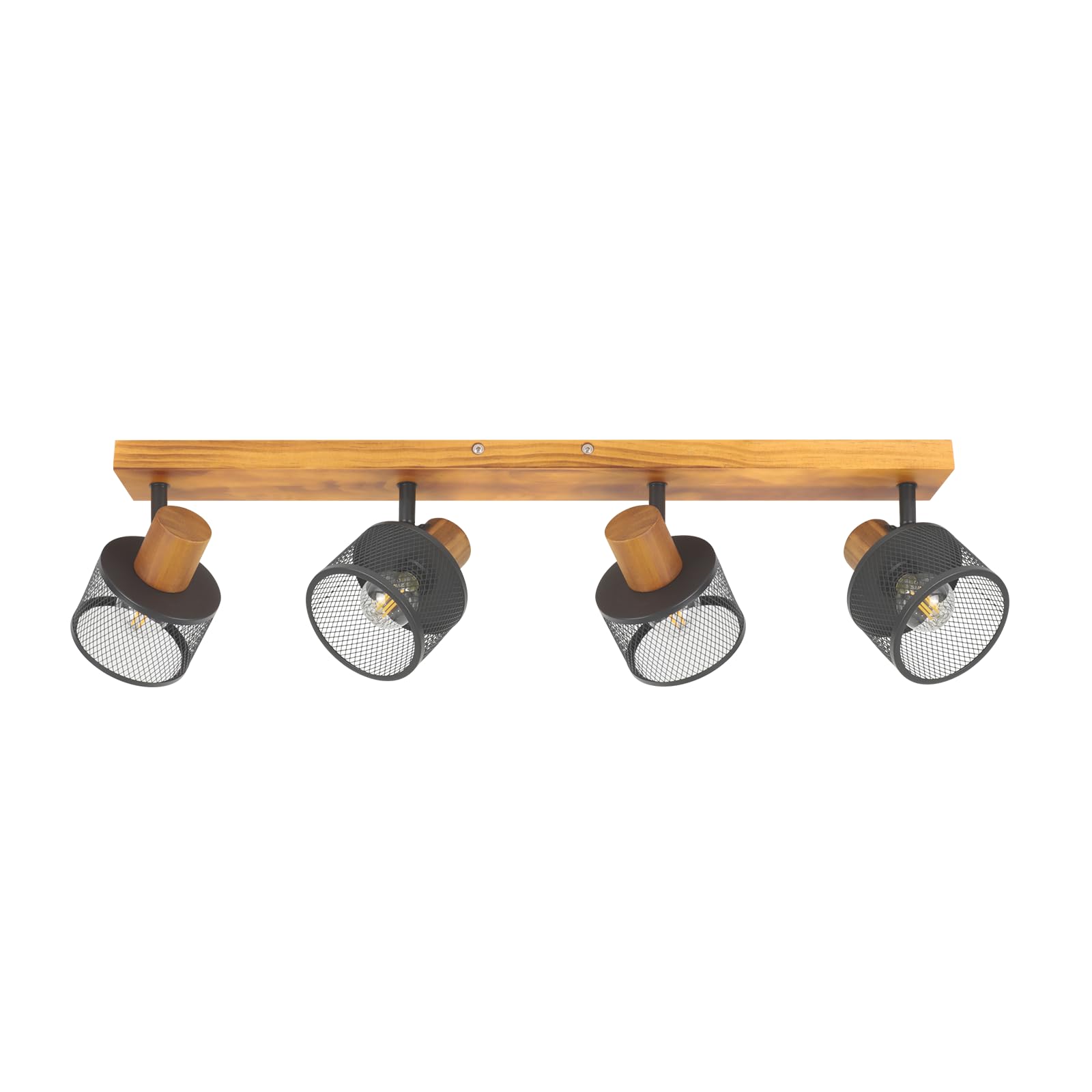 ZMH Deckenstrahler 4 flammig Deckenlampe Vintage Spots Deckenleuchte Küche | E14 Deckenspots in Schwarz Küchenlampe Metall Industrial Spotleuchte für Wohnzimmer Schlafzimmer - Ohne Leuchtmittel