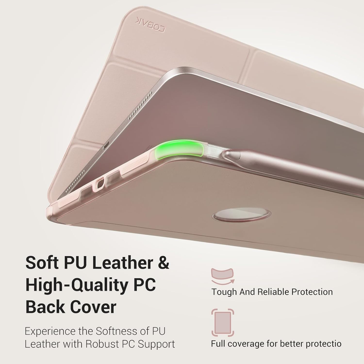 CoBak Case for iPad (A16) 11th Generation 11 Inch 2025, iPad 10th Generation 10.9 Inch 2022 - Protective Cover with Apple Pencil (USB-C) Holder, Multi-Angle Portrait Stand, Auto Wake/Sleep